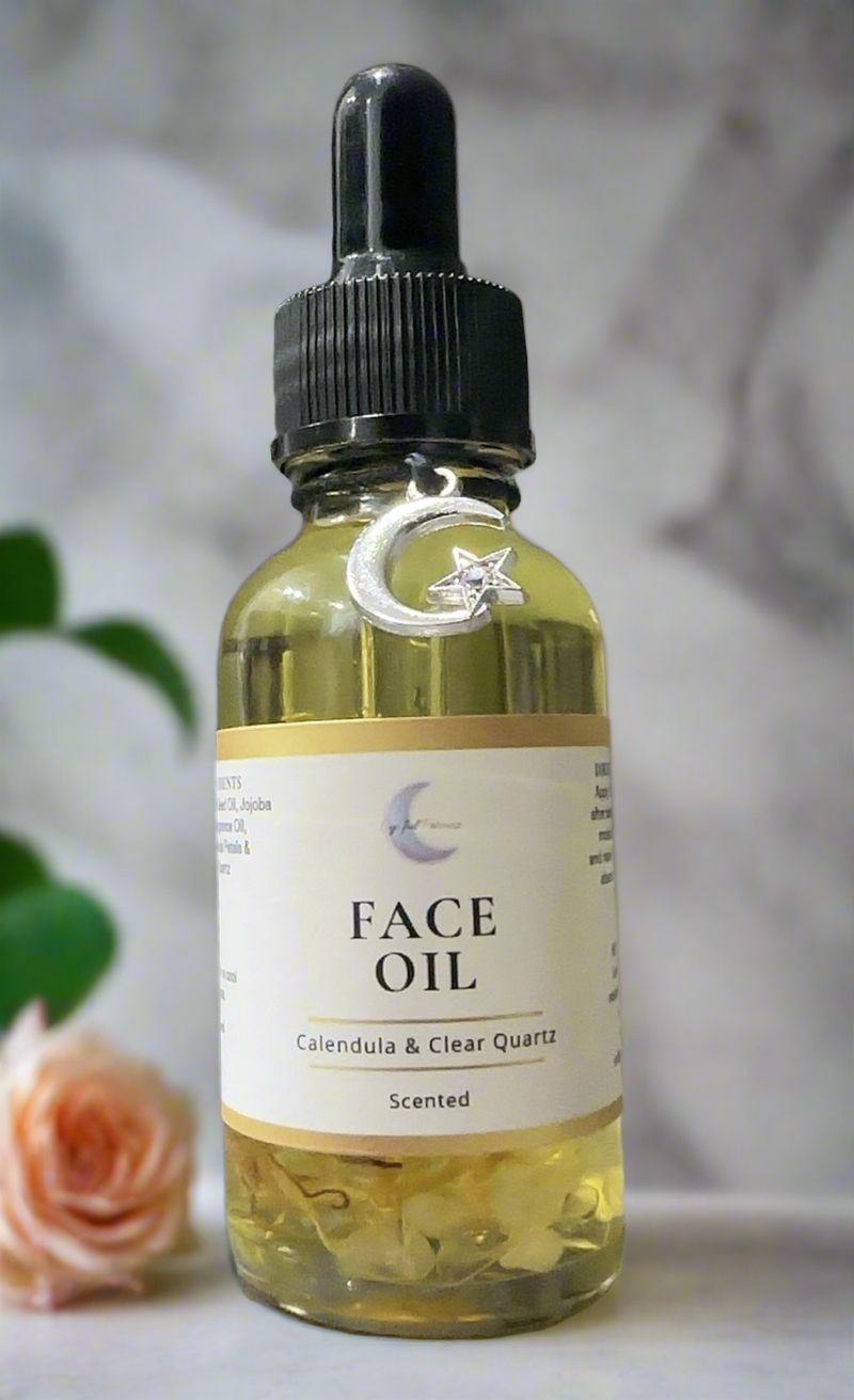 Face Oil infused with Calendula Flowers & Clear Quartz