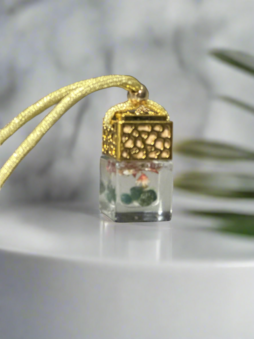 Square Car Diffuser Infused with Crystals and Flowers