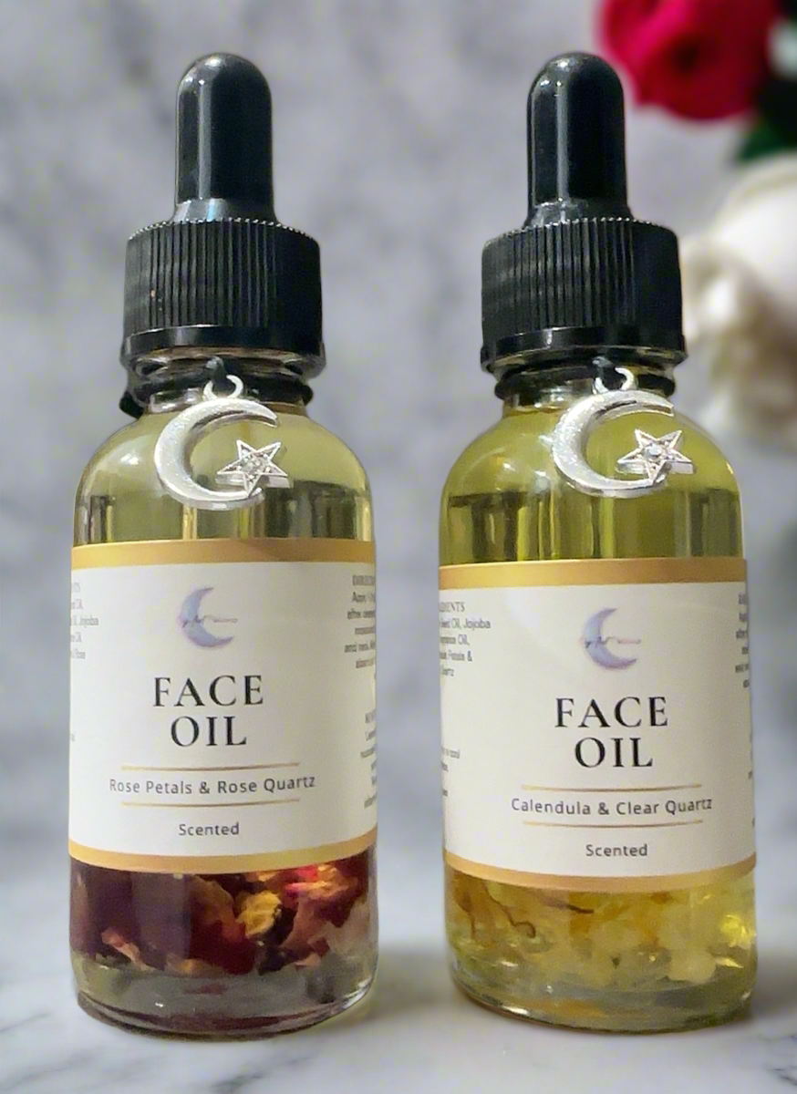 Face Oil infused with Calendula Flowers & Clear Quartz
