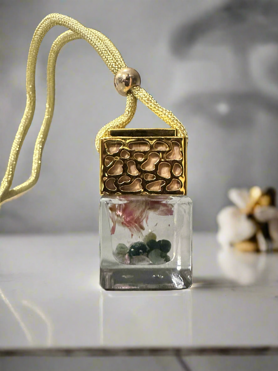 Square Car Diffuser Infused with Crystals and Flowers