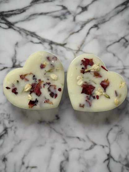 Heart Shaped Lotion Bar with Crystals and Flowers