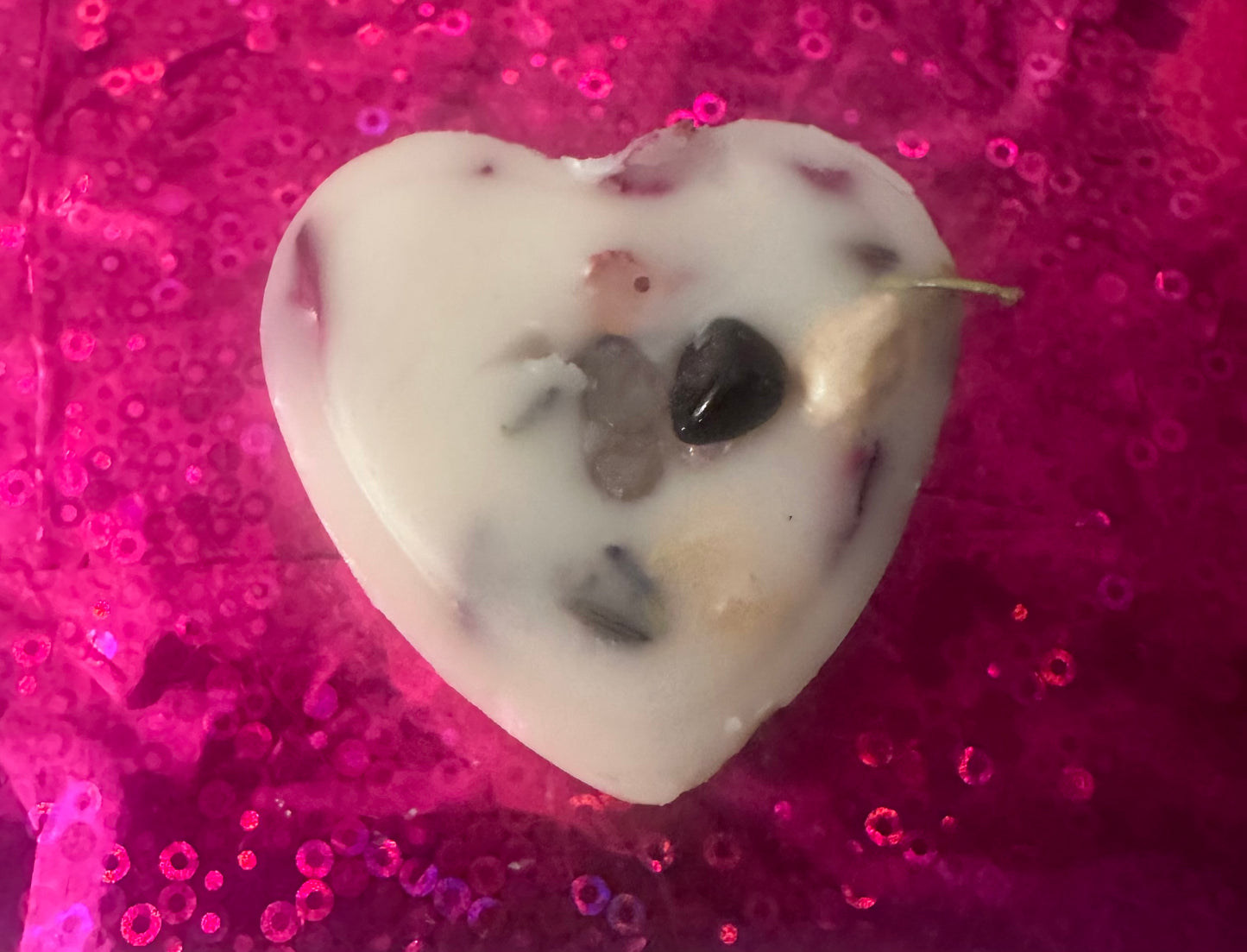 Heart Shaped Lotion Bar with Crystals and Flowers Choose Options