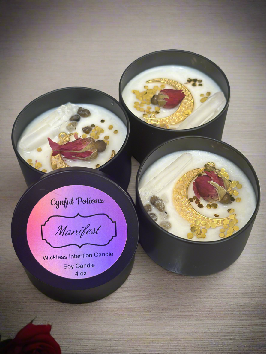 Intention Candles with Crystals
