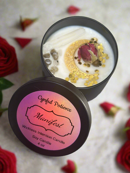 Intention Candles with Crystals