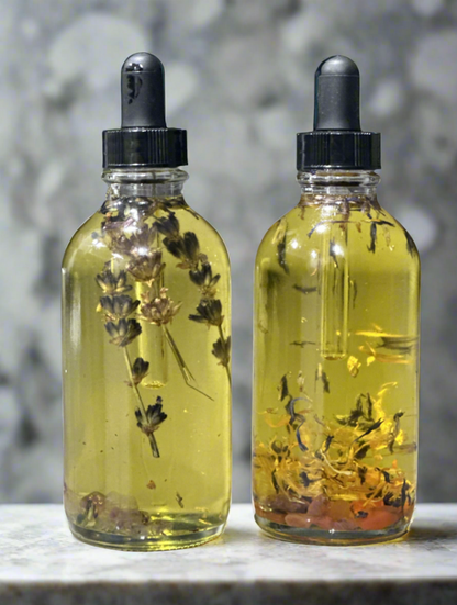 Bath Oils Infused with Crystals & Flowers