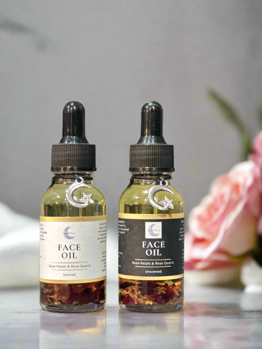 Face Oil infused with Rose Petals and Rose Quartz