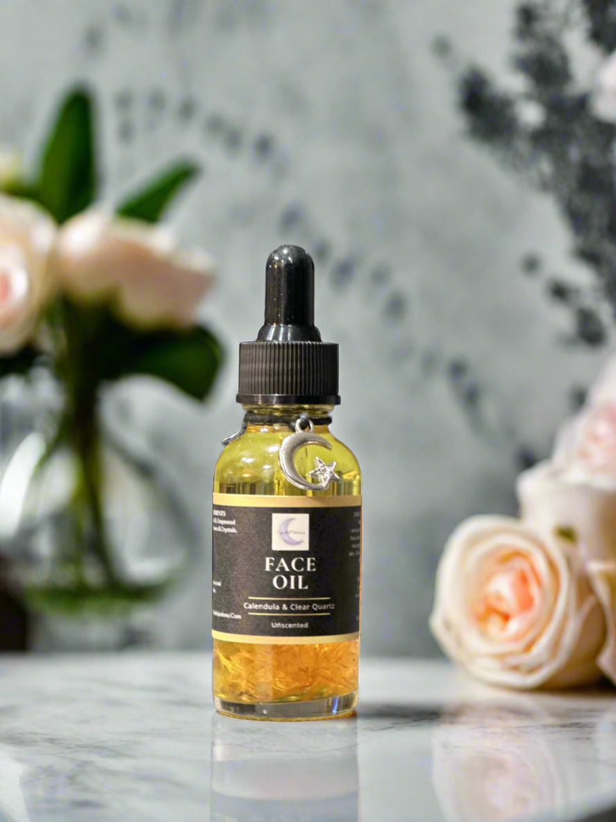 Face Oil infused with Calendula Flowers & Clear Quartz