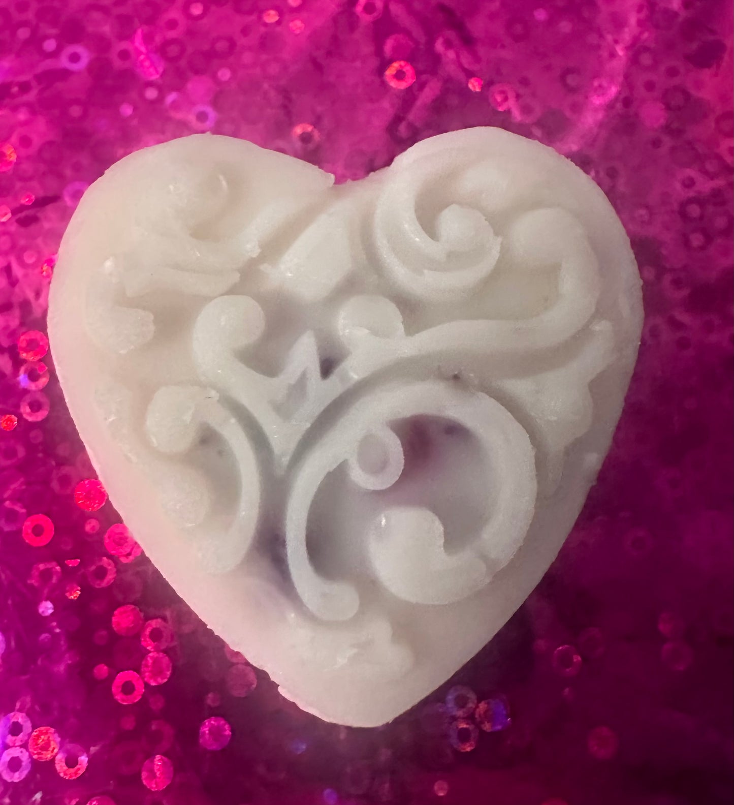 Heart Shaped Lotion Bar with Crystals and Flowers Choose Options