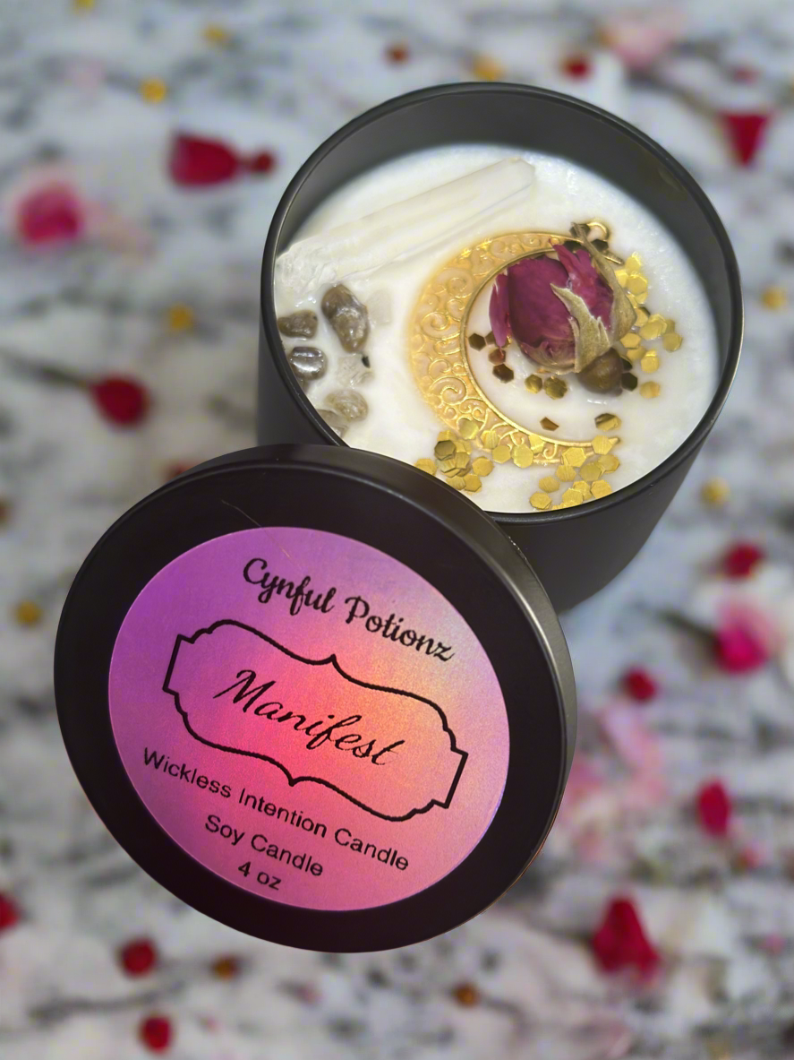 Intention Candles with Crystals