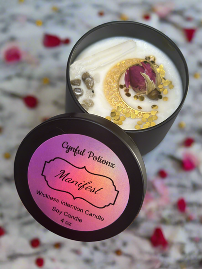 Intention Candles with Crystals