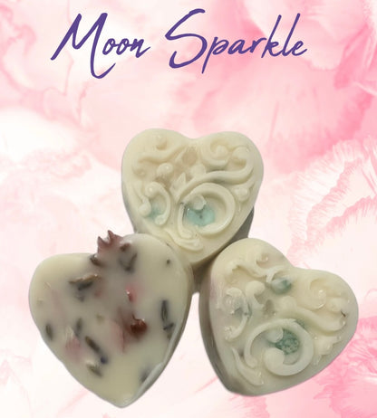 Heart Shaped Lotion Bar with Crystals and Flowers Choose Options