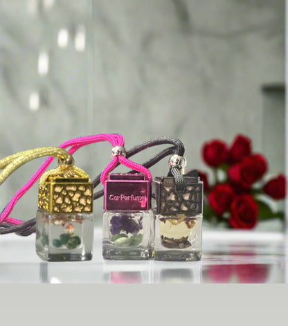 Square Car Diffuser Infused with Crystals and Flowers