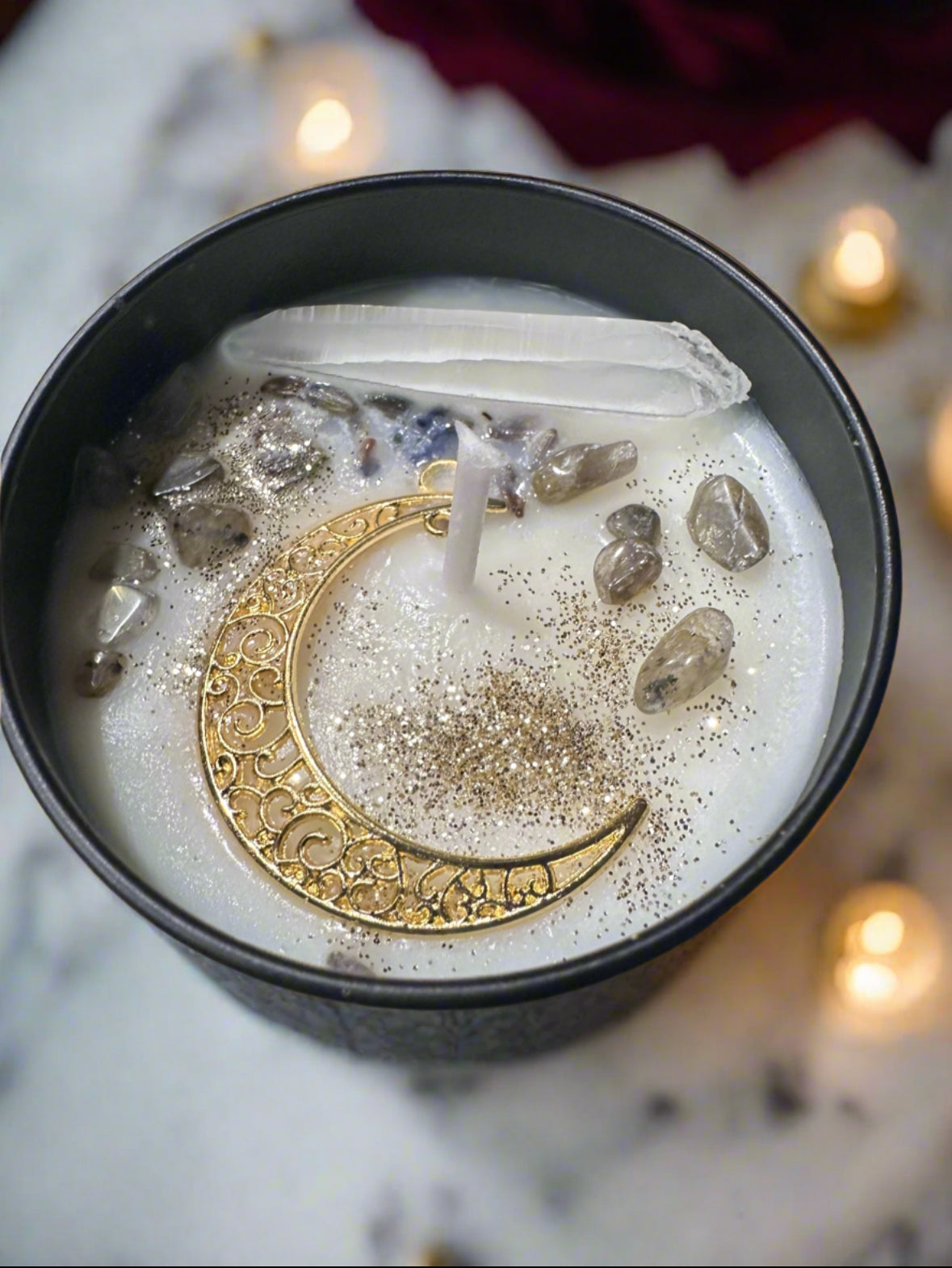 Intention Candles with Crystals