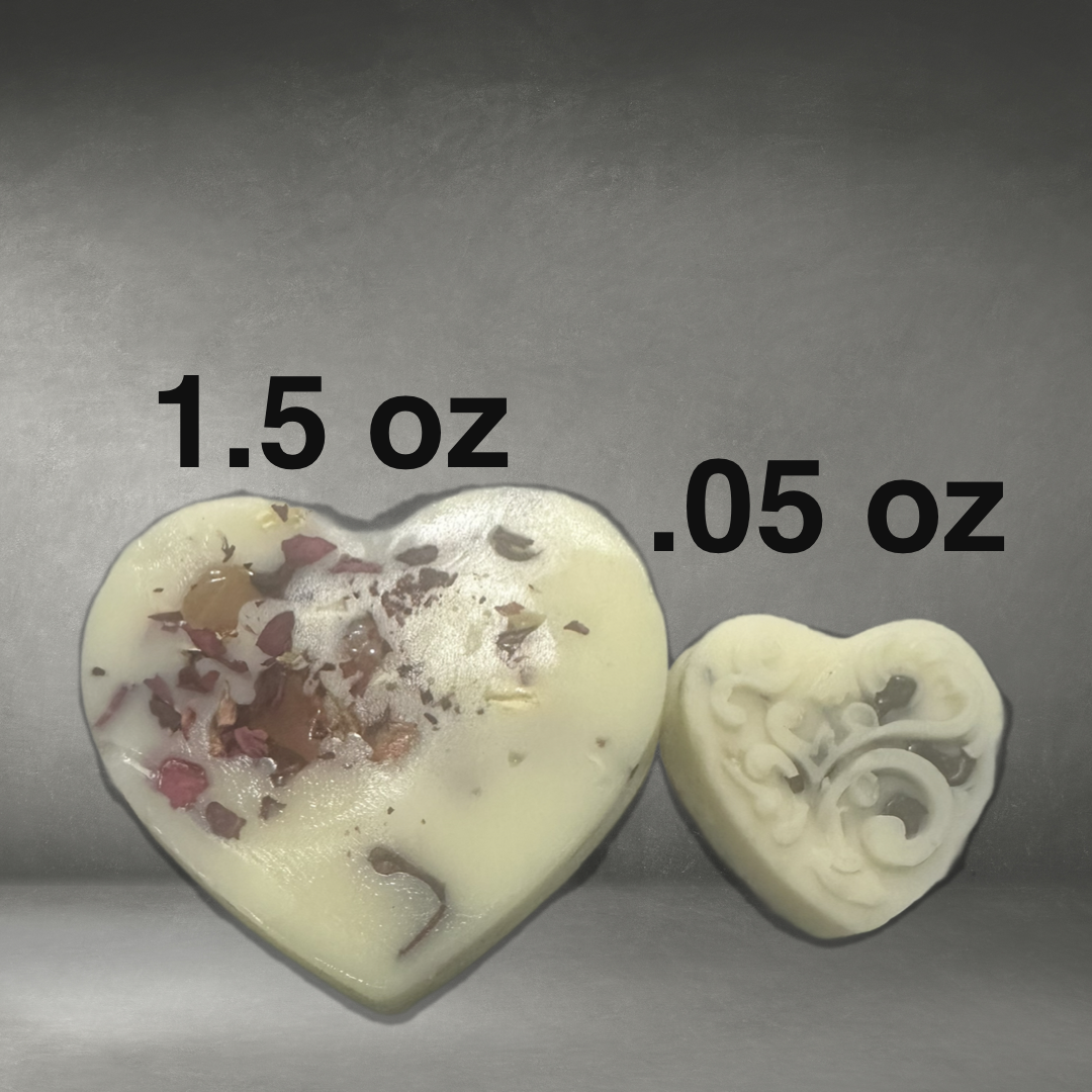 Heart Shaped Lotion Bar with Crystals and Flowers Choose Options