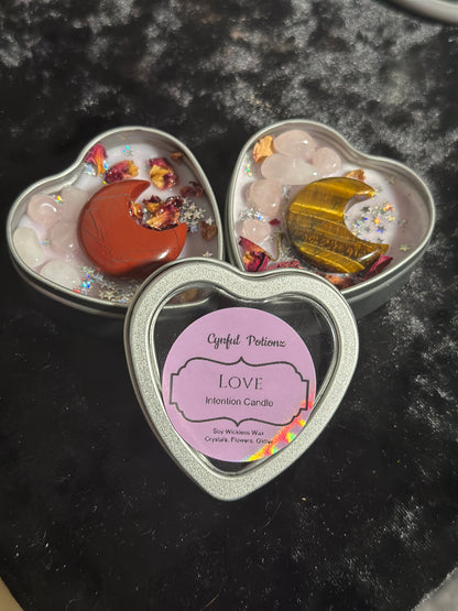 Intention Candles with Crystals