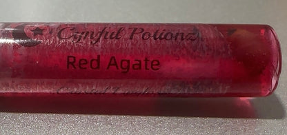 Lip gloss infused with Red Agate Stones