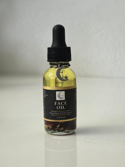 Face Oil infused with Rose Petals and Rose Quartz